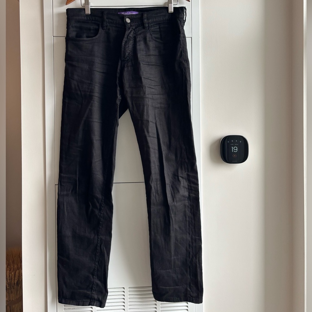 Ralph Lauren Purple Label Slim Linen-Cotton Jeans 30/32 Black (Made in Portugal)